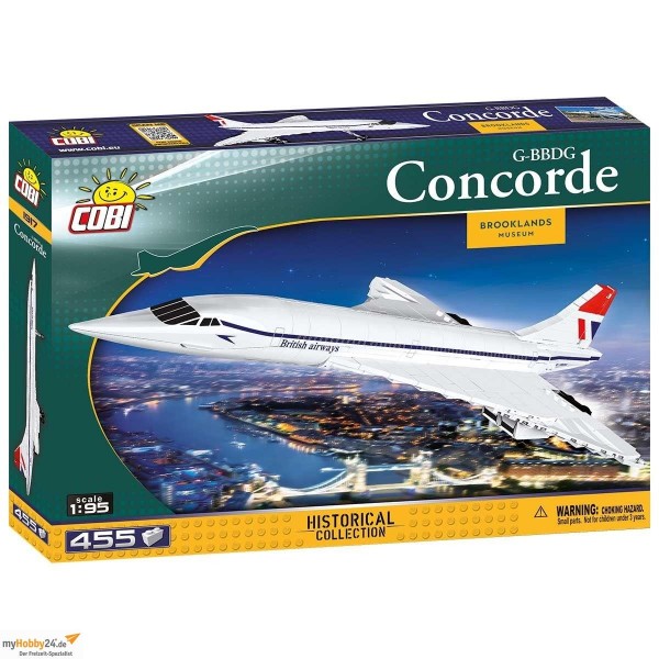 Cobi Britisch airways Concorde in 1:95 scale Lizenz Passagierflugzeug Modell Bausatz aus Klemmsteine