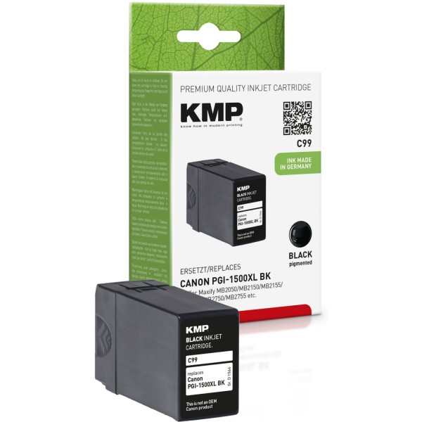 KMP C99 Tintenpatrone schwarz kompatibel mit Canon PGI-1500 XL