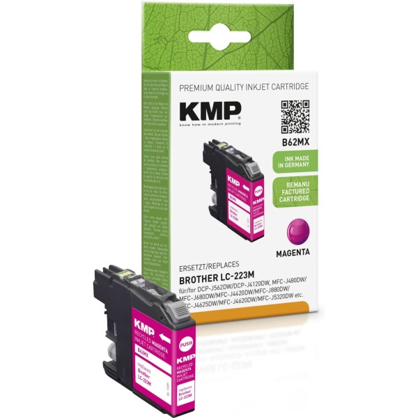 KMP B62MX Tintenpatrone magenta kompatibel mit Brother LC-223 M