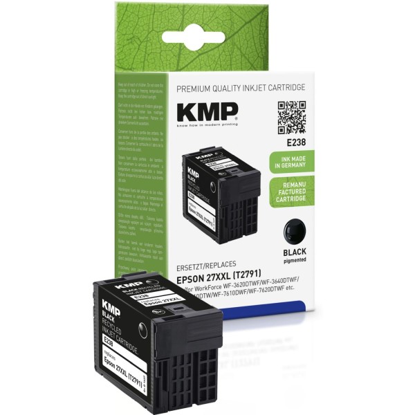 KMP E186 Tintenpatrone schwarz kompatibel mit Epson T 2791 XXL