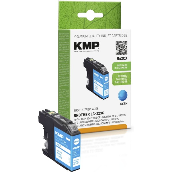 KMP B62CX Tintenpatrone cyan kompatibel mit Brother LC-223 C