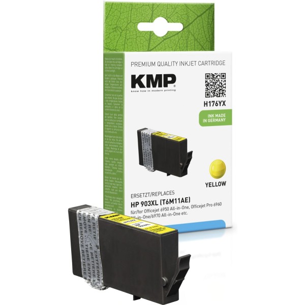 KMP H176YX Tintenpatrone yellow kompatibel mit HP T6M11AE 903XL