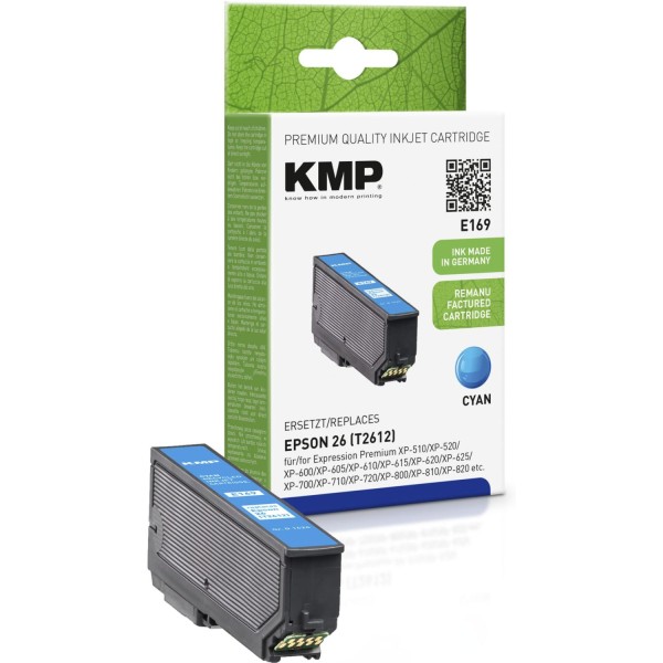 KMP E169 Tintenpatrone cyan kompatibel mit Epson T 2612