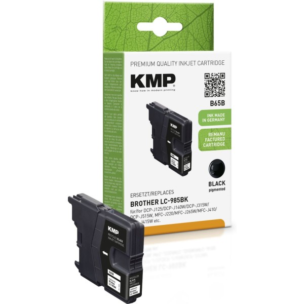 KMP B65B Tintenpatrone schwarz kompatibel mit Brother LC-985 BK