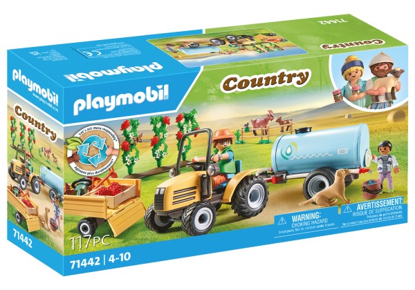 PLAYMOBIL Country Traktor mit Anhänger und Wassertank 71442