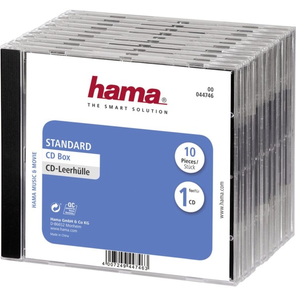 1x10 Hama CD-Leerhülle Standard 44746