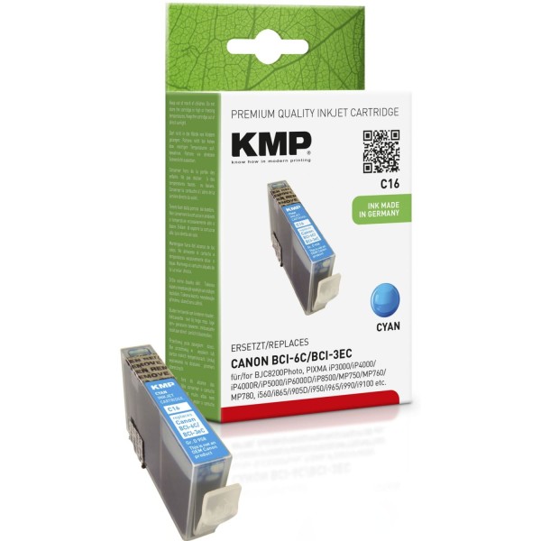 KMP C16 Tintenpatrone cyan kompatibel mit Canon BCI-6 C