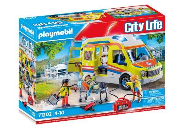 PLAYMOBIL City Action Rettungswagen mit Licht und Sound 71202