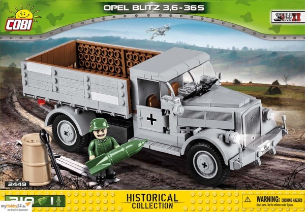 Cobi Opel Blitz 3t (4x2), Military Kastenwagen Transporter Bausatz aus Klemmsteinen #2449A