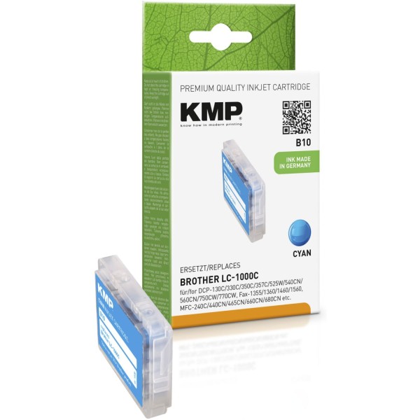 KMP B10 Tintenpatrone cyan kompatibel mit Brother LC-1000 C