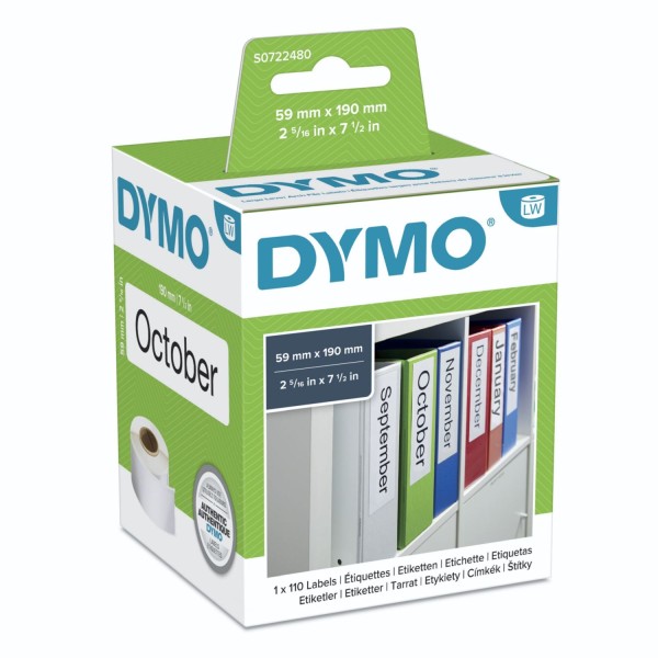 Dymo Ordner-Etiketten breit 59 x 190 mm weiß 110 St. 99019