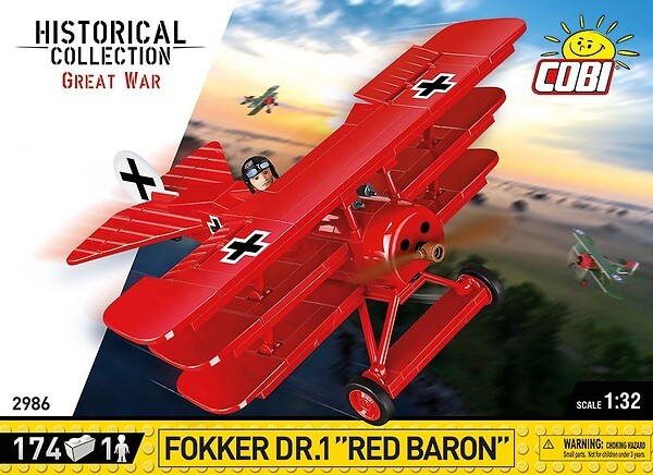 Cobi Fokker DRJ Red Baron Bausatz aus Klemmbausteinen #2986 (174Tteile)