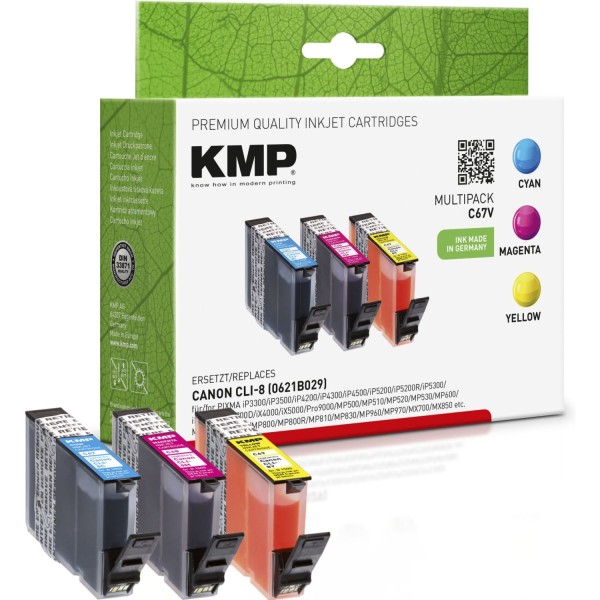 KMP C67V Vorteilspack kompatibel mit Canon CLI-8 C/M/Y