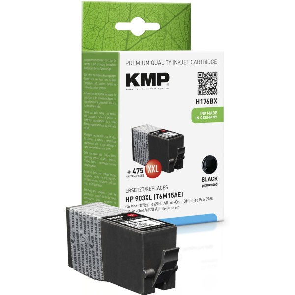 KMP H176BX Tintenpatrone schwarz kompatibel mit HP T6M15AE 903XXL