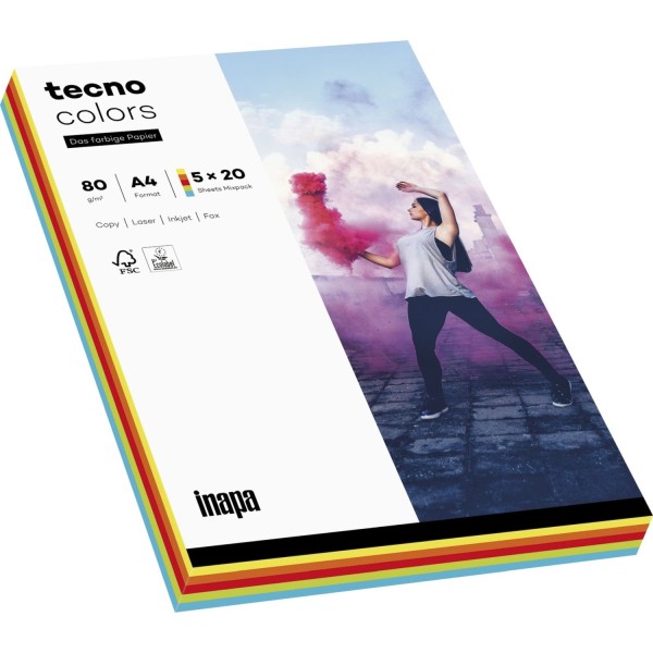 tecno colors Farbmix A 4 80 g Intensivfarben 5x 20 Blatt