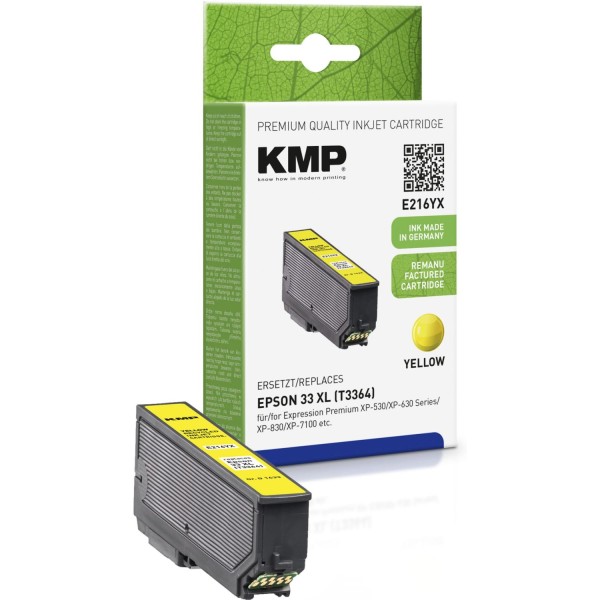 KMP E216YX Tintenpatrone yellow kompatibel mit Epson T 3364 XL