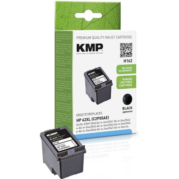 KMP H162 Tintenpatrone schwarz kompatibel mit HP C2P05AE 62 XL