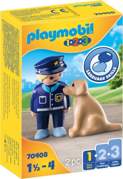 PLAYMOBIL 1-2-3 Polizist mit Hund 70408