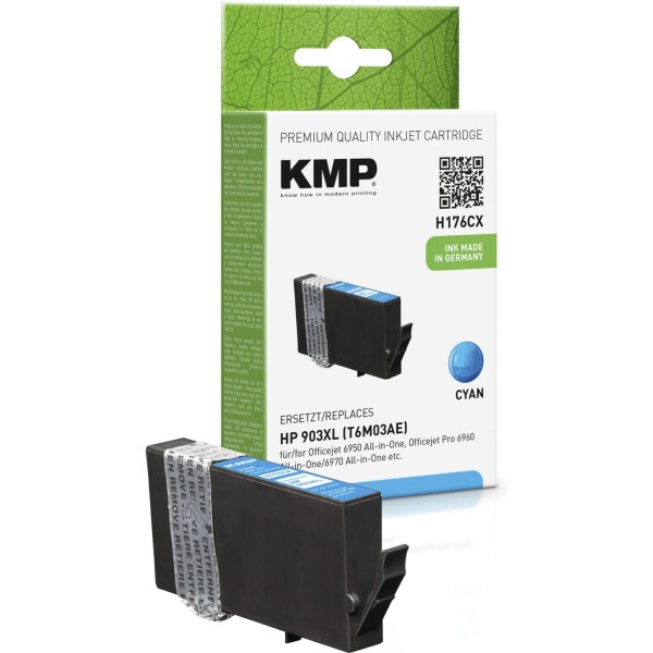 KMP H176CX Tintenpatrone cyan kompatibel mit HP T6M03AE 903XL