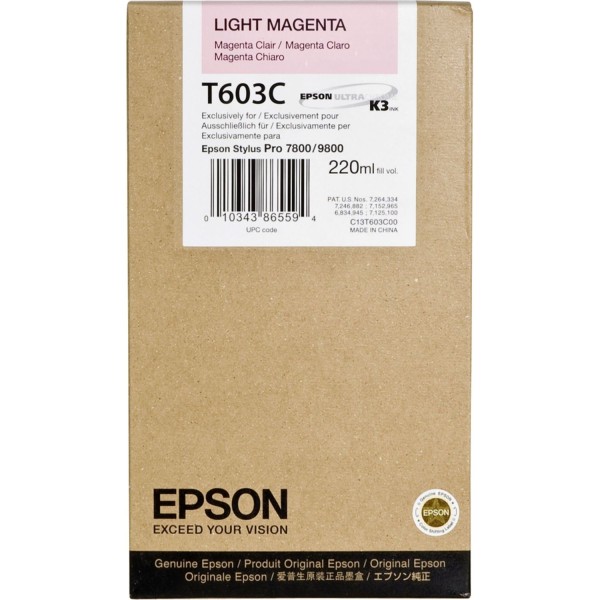 Epson Tintenpatrone light magenta T 603 220 ml T 603C