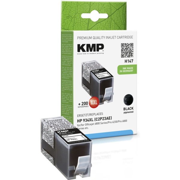 KMP H147 Tintenpatrone schwarz kompatibel mit HP C2P23AE 934 XL