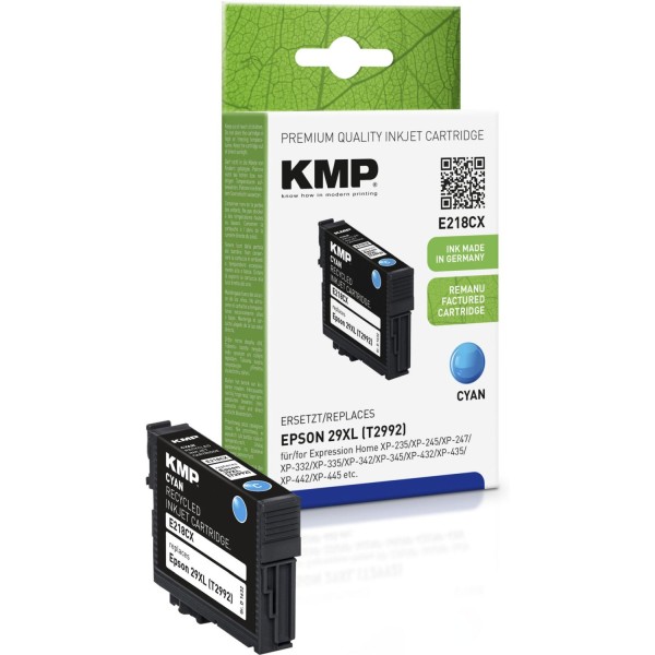 KMP E218CX Tintenpatrone cyan kompatibel mit Epson T 2992 XL