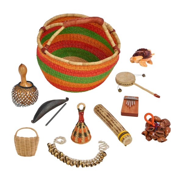 Afroton Ethnic-Percussionkorb, 10 Instrumente #AEPK109