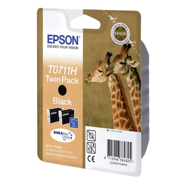 Epson Tintenpatrone Twinpack sw T 071 High Capacity T 0711H