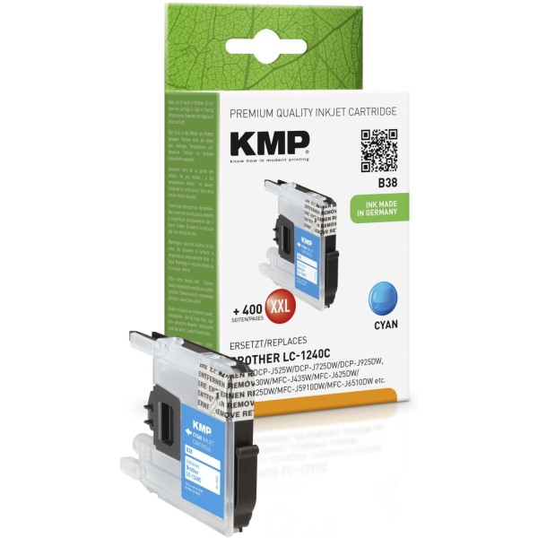 KMP B38 Tintenpatrone cyan kompatibel mit Brother LC-1240 C