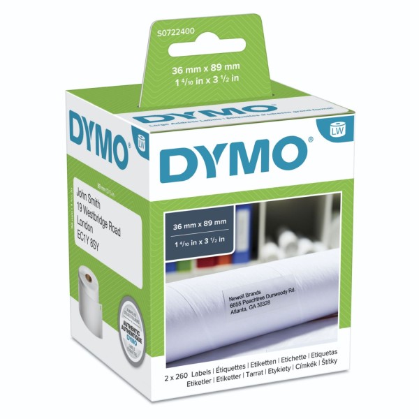Dymo Adress-Etiketten groß 36 x 89 mm weiß 2x 260 St. 99012