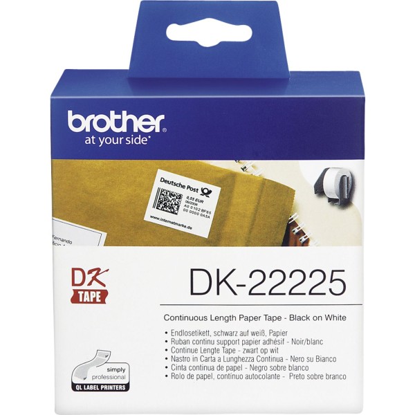 Brother Endlosetiketten Papier weiß, 30,48 m x 38 mm DK-22225