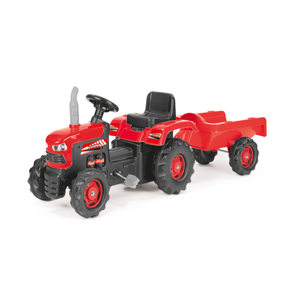 Siva Farmer Traktor mit Anhänger rot Kindertraktor zum Treten