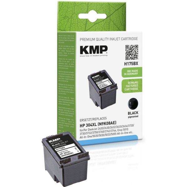 KMP H175BX Tintenpatrone schwarz kompatibel mit HP N9K08AE 304 XL