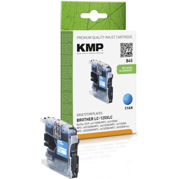 KMP B45 Tintenpatrone cyan kompatibel mit Brother LC-125XLC