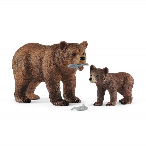 Schleich Grizzlybär-Mutter mit Jungem