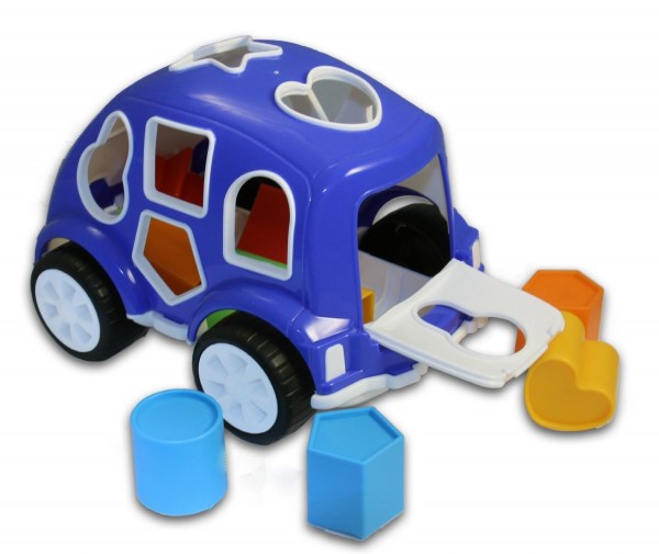 Siva Smart Bultak Car - Blau Motorik und Auto Steckspiel in einem für Kleinkinder