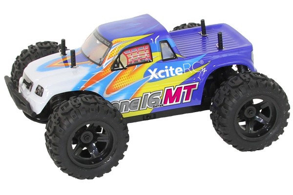 Ferngesteuertes RC Auto - XciteRC Monster Truck one16 MT - 4WD RTR, blaue Karosserie