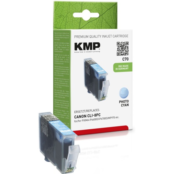KMP C70 Tintenpatrone photo cyan kompatibel mit Canon CLI-8 PC