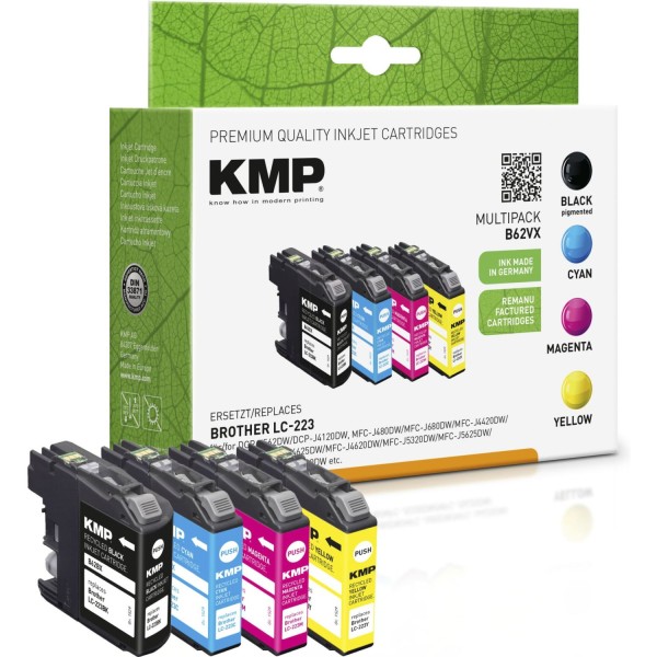 KMP B62VX Multipack kompatibel mit Brother LC-223 BK/C/M/Y