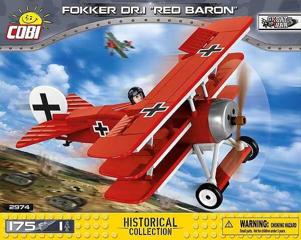 Cobi Fokker DRJ Red Baron Bausatz aus Klemmbausteinen #2974