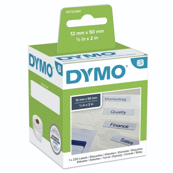 Dymo Etiketten für Hängeablage 12 x 50 mm weiß 220 St. 99017