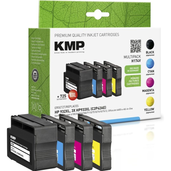 KMP H174V Multipack BK/C/M/Y komp. mit HP C2P42AE 932/933 XL