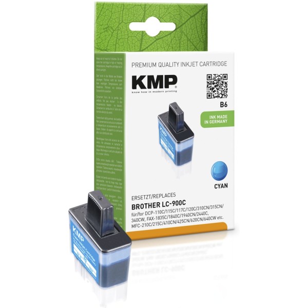 KMP B6 Tintenpatrone cyan kompatibel mit Brother LC-900 C