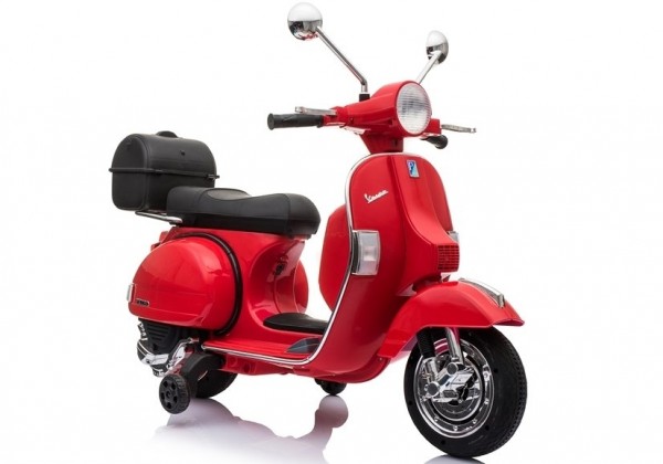 Elektrofahrzeug Motorroller Vespa Piaggio PX150 rot für Kinder 12V 2 x 45W Motorrad