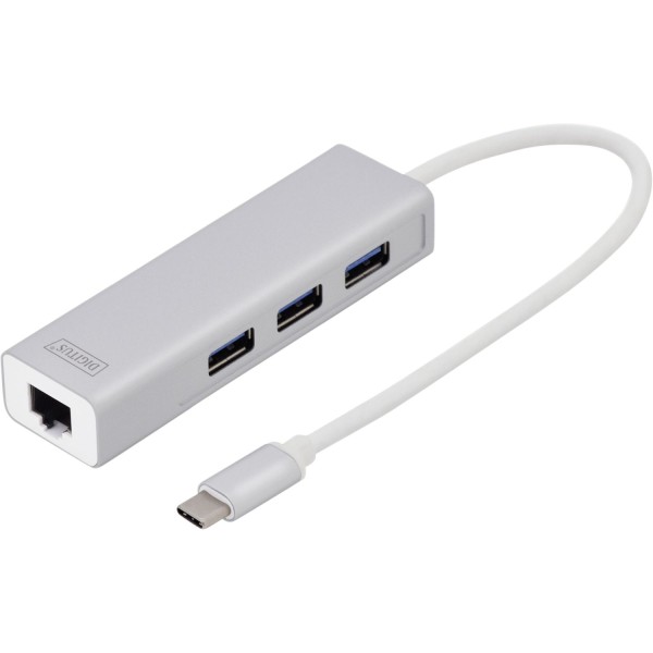 DIGITUS USB Typ C 3.0 Hub mit Gigabit Ethernet
