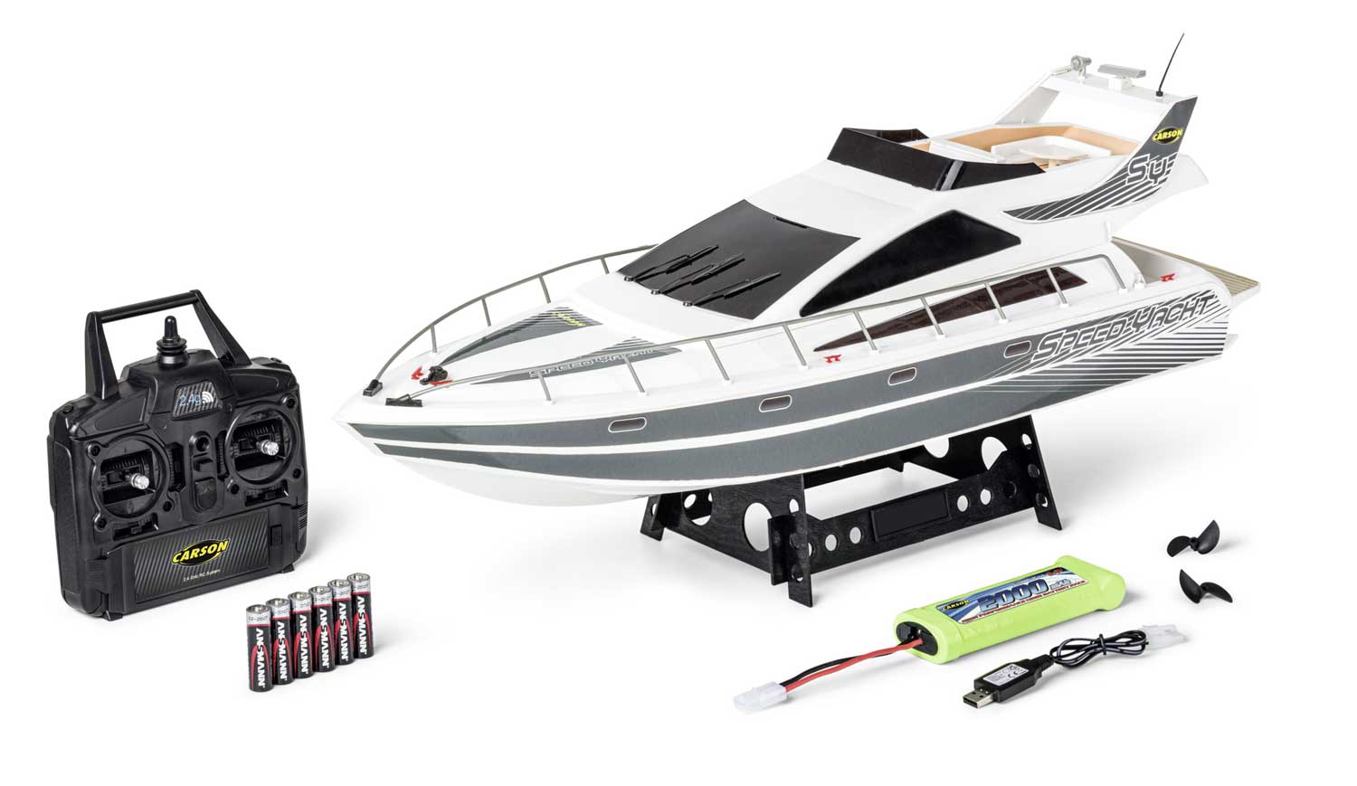 Carson Speed Yacht 2.4G 100% RTR Ferngesteuertes Boot 2.4GHz #500108045, Motoryachten, Boote, RC Modellbau